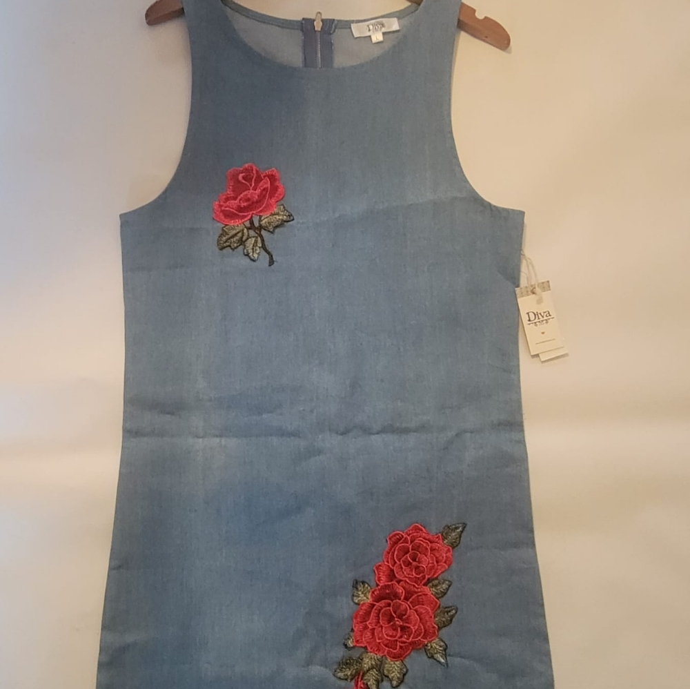 DIVA USA Dress Denim Cotton Size L New Condition (NEVER USED)